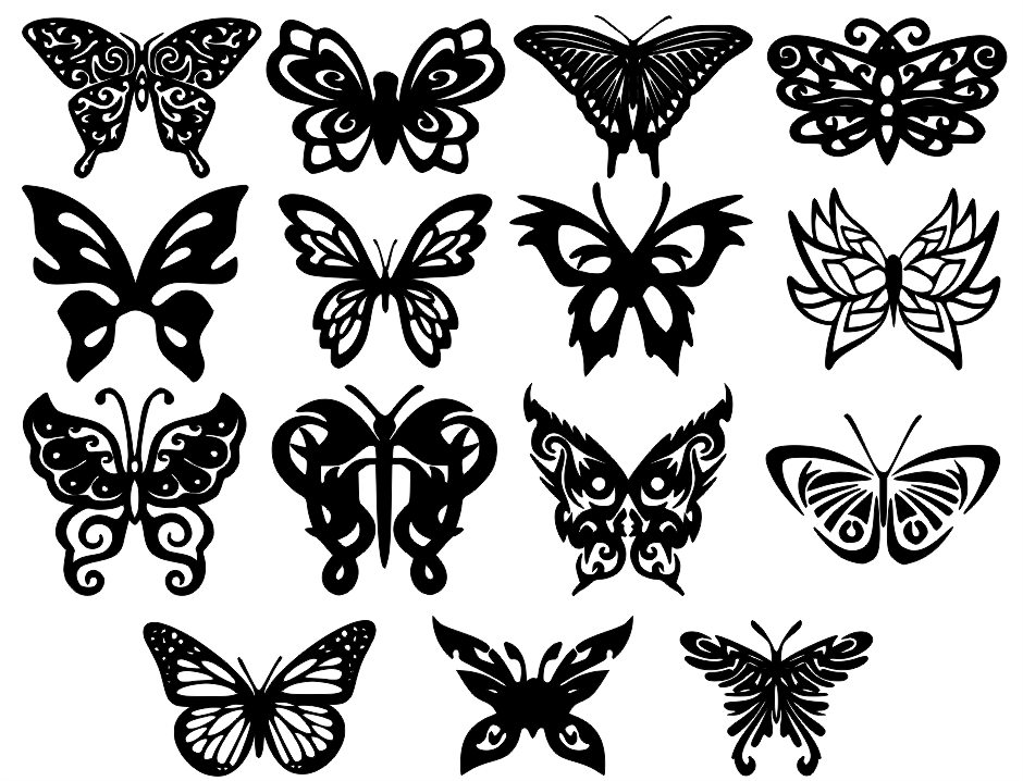 15 Different Style Butterfly Bundle - Download Free DXF And CDR Vector Files