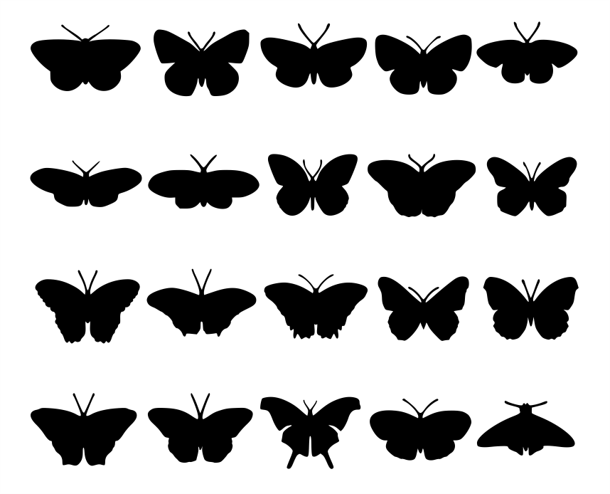 20 Different Style Butterfly Bundle - Download Free CDR And DXF Vector Files