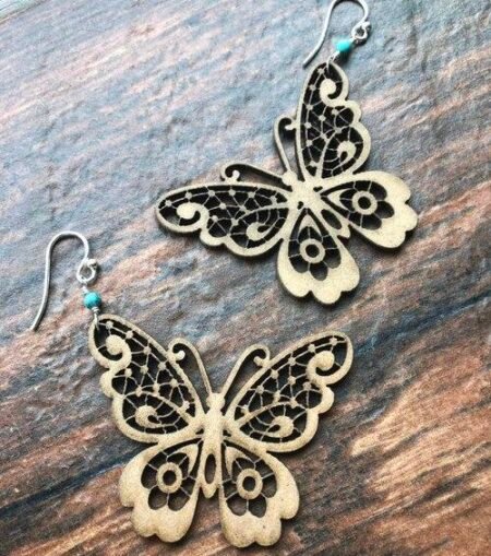 Beautiful Butterfly Earring Laser Cut Files For Women Jewelry Template - Download Free CDR and DXF File