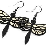 Beautiful Dragonfly Wooden Earrings Laser Cut File Jewelry Template