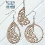 Butterfly Earrings Bundle Laser Cut, Glowforge Files - Download Free CDR and DXF File