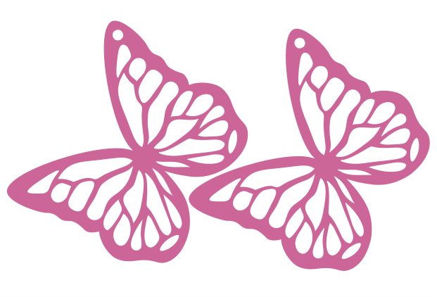 Butterfly Earrings Women Jewelry Template For Laser Cut - Download Free CDR and DXF File