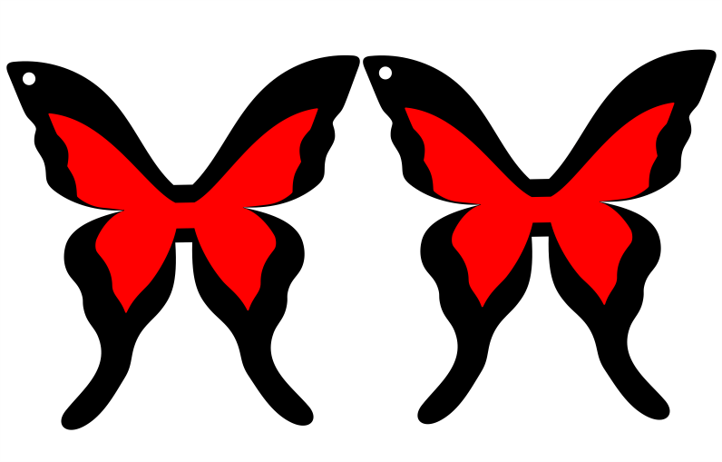Butterfly Earrings Women Jewelry Template, For Wood, Leather Cut And Paper Craft - Download Free CDR and DXF File
