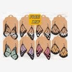 Butterfly Fairy Wing Earrings Bundle for Glowforge, Layer Earring for Cricut, Laser Cut File - Download Free CDR and DXF File