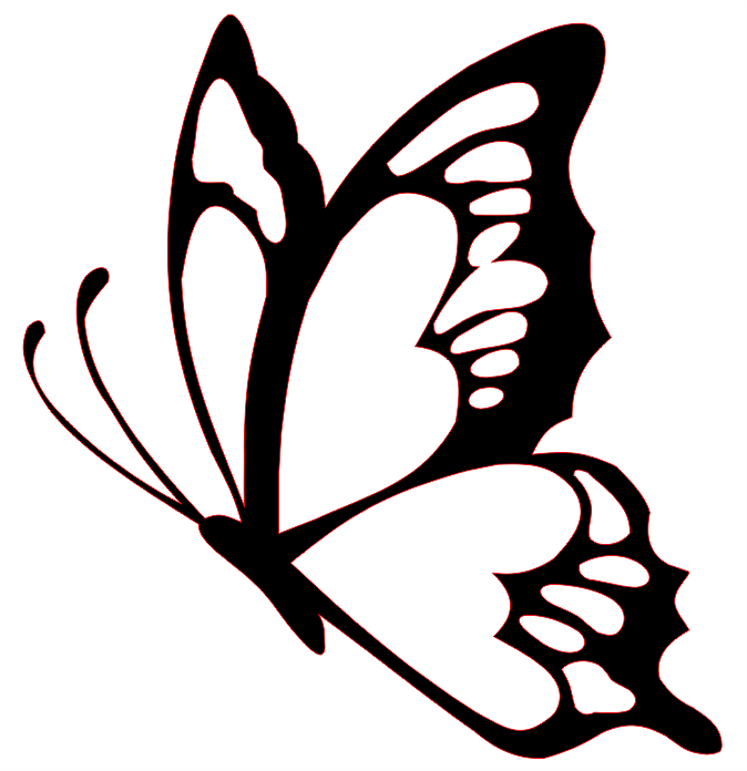 Butterfly Silhouette Illustration, Butterfly Vector - Download Free CDR and DXF File