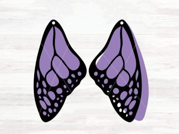 Butterfly Winged Earrings Design Laser Cut File - Download Free CDR and DXF File