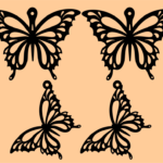 Laser Cut Beautiful Butterfly Earrings Jewelry Template - Download Free CDR and DXF File