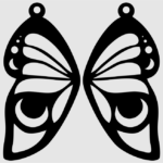 Laser Cut Butterfly Wings Earring Jewelry Template Free Vector