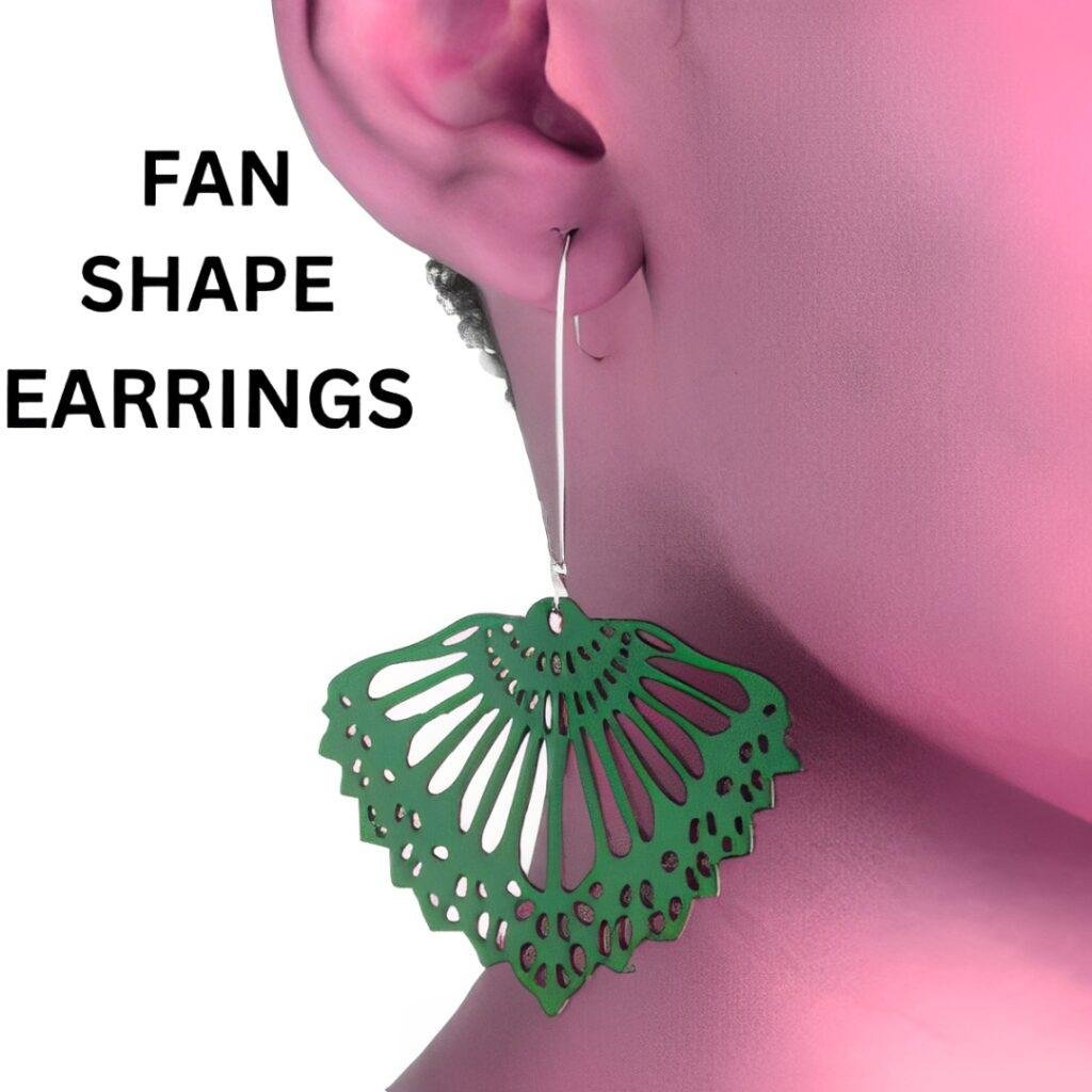 Laser Cut Fan Shape Earring Design Jewelry Template