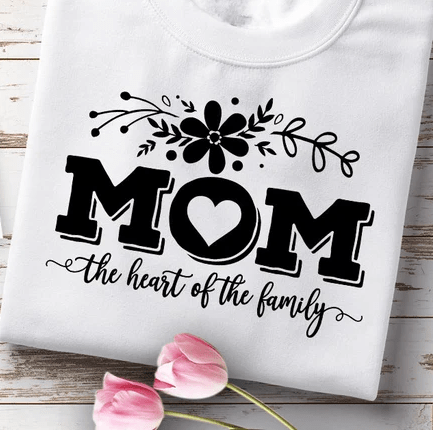 Mom the heart of the family, Mom Life, Mothers Day Vector - Download Free CDR And DXF Files