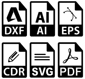 File Formats Icons Vectors 6 Free Icons (SVG, CDR,DXF,AI,EPS,PDF files)