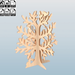 Laser Cut Free Wooden Decorative Tree for Jewelry Earring Stand 3mm, 4mm