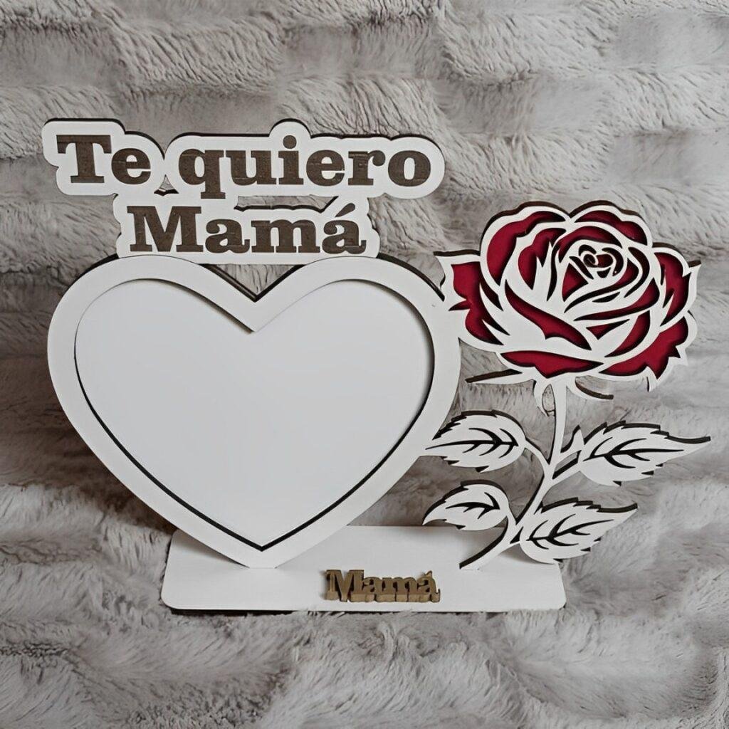 Laser Cut Mother's Day Photo Frame Mother's Day Gift Idea 3mm Free Vector