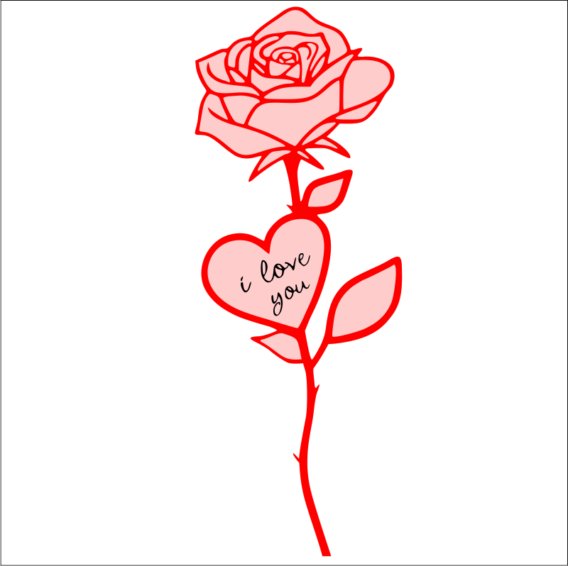 SVG Laser Cut File Valentine Flower Rose Gift Girlfriend Boyfriend Valentine Gifts GlowForge Tested Free CDR, DXF Files