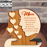 Happy Mother's Day Stand Free Vector 3mm Download for laser Cut