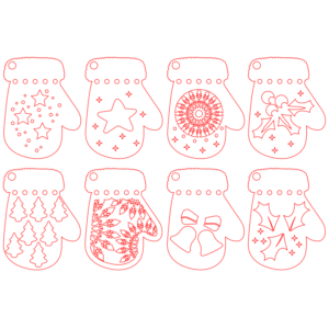 Laser Cut Christmas Tree Ornaments in Mittens Shape (2)