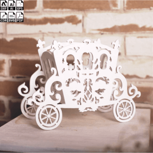 Laser Cut Cinderella Carriage 3mm Flower Basket