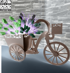 Mini Cart Flower Holder Basket 3mm Bicycle Table Decor