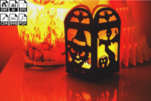 3mm Halloween Laser Cut Wooden Lamp Night Light Lamp Desk Lamp Design