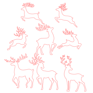 Christmas Reindeer Window Stickers Laser Cut Free File