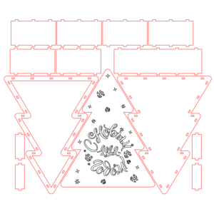 Laser Cut 3.1mm Christmas Tree Gift Box (2)