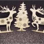 Laser Cut 3mm Christmas Tree And Deer For Desk Christmas Ornaments