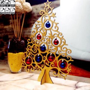 Laser Cut 3mm Decorative Artificial Christmas Tree Free Vector