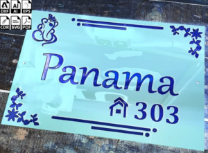 Laser Cut Acrylic Flat Home Name Plate