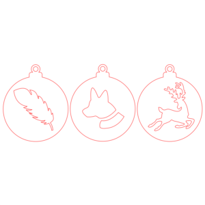 Laser Cut Christmas Decor Shape of Reindeer, Dog, and Feather Christmas Stencils (2)