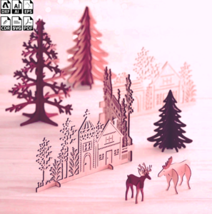 Laser Cut Christmas New Year Decor Free File