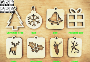 Laser Cut Christmas Tree Decor Christmas Ornaments Vector