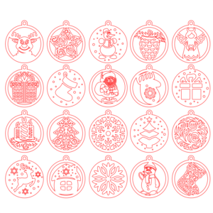 Laser Cut Christmas Tree Ornament Free Vector (2)