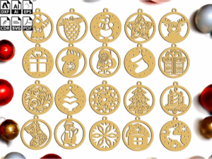 Laser Cut Christmas Tree Ornament Free Vector