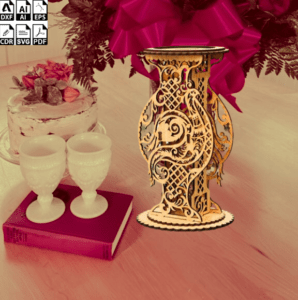 Laser Cut 3mm Flower Vase Flower Holder Free File