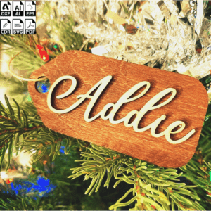 Laser Cut Personalized Christmas Customizable Name Tags Christmas Decor Ornaments Gift Ideas