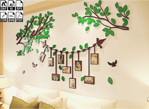 Laser Cut Tree With Pendant And Birds Pattern Free Files