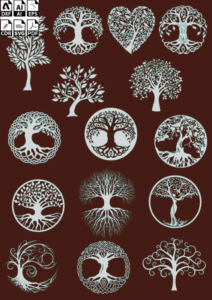 Laser Cut Vector Ornament Decorative Celtic Tree of Life Wall Decor