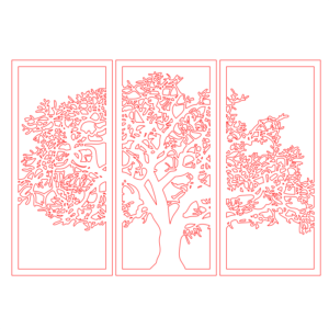 Laser Cut Wooden Tree Wall Art Vector File (2)