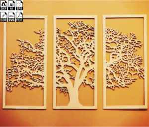 Laser Cut Wooden Tree Wall Art Vector File